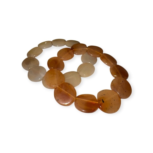 Elegant Brown and Cream Beaded Bracelet Set - Picture 2 of 3